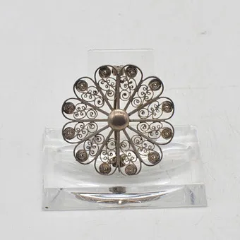 SILVER BROOCH IN THEODOR FAHNE STYLE, HANDMADE, GERMANY, CIRCA 1930S.