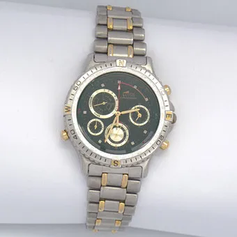 Lotus Superchronograph, herenpolshorloge, staal/verguld, quartz, datum, kalender, circa 1990.
