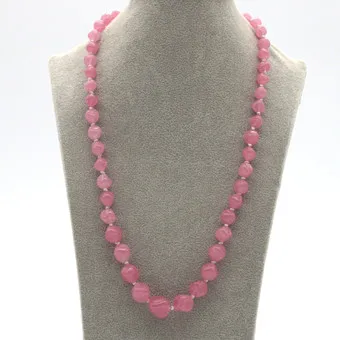 VIBRANT ROSE QUARTZ NECKLACE, INDIVIDUALLY HAND-KNOTTED.