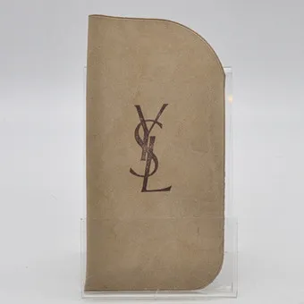 YVES SAINT LAURENT SOFTCASE/CASE, BROWN ON GREY, VINTAGE.