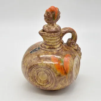 Carafe Art déco avec bouchon, céramique, "grappe de raisin", faite main, Allemagne, vers 1930.