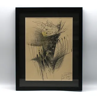 Bernhardt Heiliger. Composition abstraite ; signée et datée 1965.