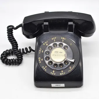 Western Electric, rotary dial telephone, "Bell System", black, circa 1970s.