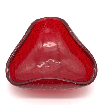 PAOLO VENINI. MURANO VINTAGE DESIGNER GLASSCHALE UM 1950/1960 IN BULLICANTE-TECHNIK.