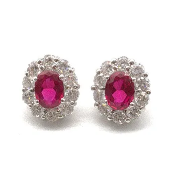 CHRISTIAN&IBANA. RUBY EARRINGS APPROX. 3CT. ART DECO STYLE, HANDMADE.