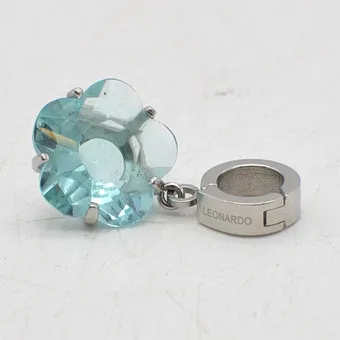 LEONARDO, BLUMENANHÄNGER IN BLAU, CLIP & MIX, EDELSTAHL UND GLAS.