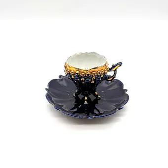 Mocha cup set cobalt blue with gilding 1900-1920 Germany.