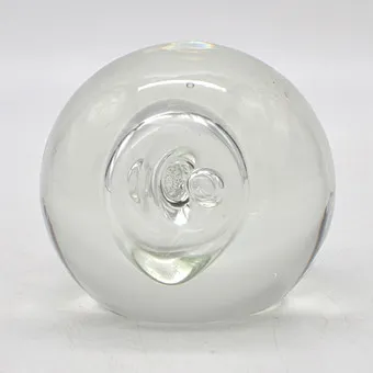 GERHARD SCHECHINGER. DESIGNER PAPERWEIGHT MIT BUBBLES, SIGNIERT, UM 1980.
