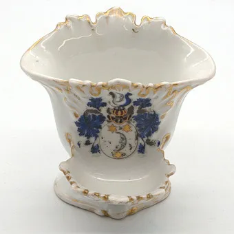 ANTIKE BIEDERMEIER ZIERVASE HANDBEMALT DATIERT 1861.