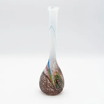 MILAN VOBRUBA. GLASS VASE, 1985, SWEDEN, SIGNED.