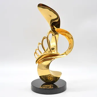 ALEXANDER KRIVOSHEIW (1976). "SKY IS THE LIMIT", IOC PRESIDENT'S TROPHY, BRONZESKULPTUR MIT 24-KARAT VERGOLDUNG, 2015, MIT ORIGINALVERPACKUNG.