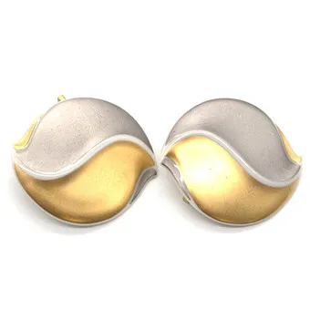 HUTSCHENREUTHER. DESIGNER CUFFLINKS PORCELAIN, GOLD-PLATED, CIRCA 1980.