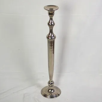 LARGE CANDLESTICK, METAL, SILVER-PLATED, CIRCA 1950, HEIGHT: APPROX. 71.5 CM.