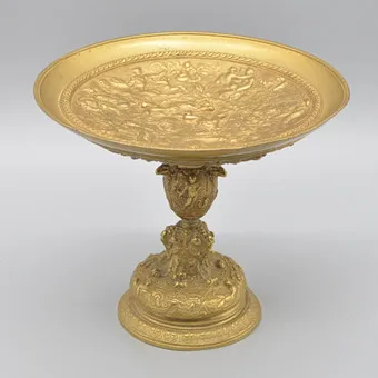 TAZZA, NEPTUNE, BRONZE, DORURE AU FEU, FRANCE, DÉBUT À MILIEU DU 19E SIÈCLE, D'APRÈS BENVENUTO CELLINI DU 16E SIÈCLE.