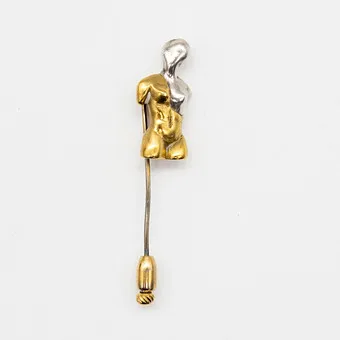ÉPINGLE DESIGNER DE "LE", EN ARGENT STERLING, DORÉE ET RHODIÉE, FAITE MAIN, VINTAGE.