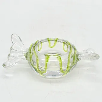 TEALIGHT HOLDER, CANDY SHAPE, GLASS, LATE 20TH CENTURY.