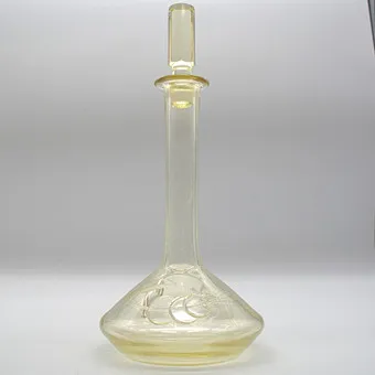 ART DECO SKLENĚNÁ KARAFKA ČESKÁ KOLEM 1920.