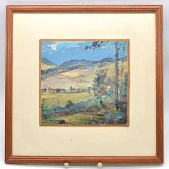 Impressionistisch schilderij, Palts landschapsmotief, onbekende kunstenaar, gesigneerd, begin 20e eeuw.