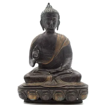 STATUE DE BOUDDHA EN BRONZE D'ASIE DU SUD-EST, 20E SIÈCLE.
