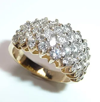 Bague diamant or 585, diamants naturels.