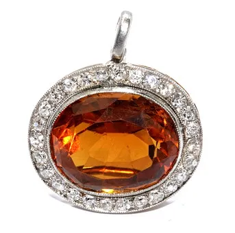 Anhänger 750 Gold Diamanten Citrin.