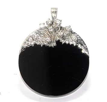 Anhänger 585 Gold Diamanten Onyx Handarbeit.