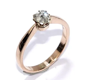 Ring Gold Altschliffdiamant 0,35 ct. Herzschliff 585/14K Gr.52/16,6mm.