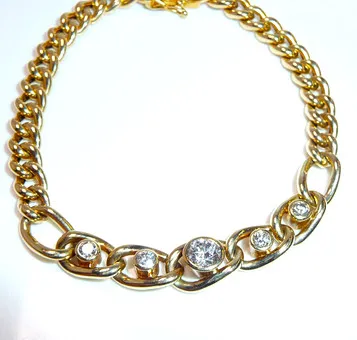 Bracelet or 585 avec diamants