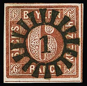 6 Kr. brown, finest luxury piece with ideally centered gMR "1"