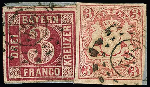 3 Kr. karmijn in zeldzame gemengde frankering van dezelfde kleur en waarde met 3 Kr. wapenschild op prachtig briefstuk met oMR "598", gesigneerd Pfenninger
