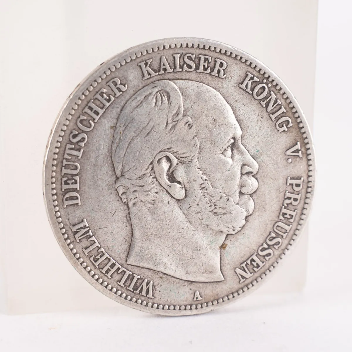 5 Mark - Preussen - A - 1876 - 900er Silber, ss/vz Wilhelm