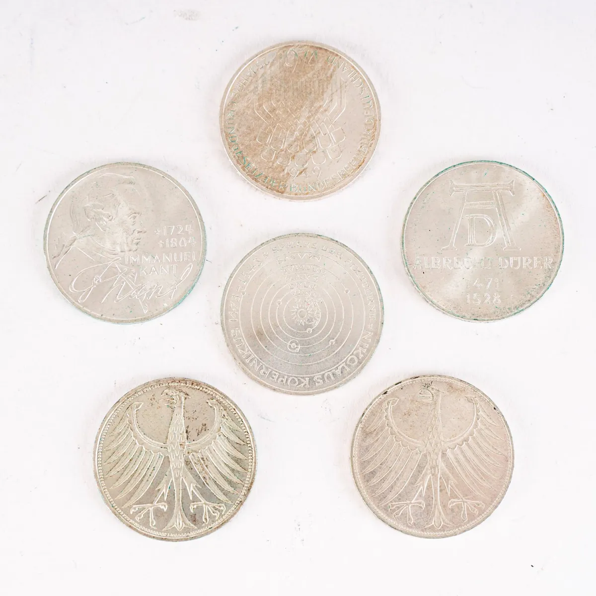 6x 5 DM: po 1x 1971 / 1972 / 1973 a 3x 1974 - VF/EF