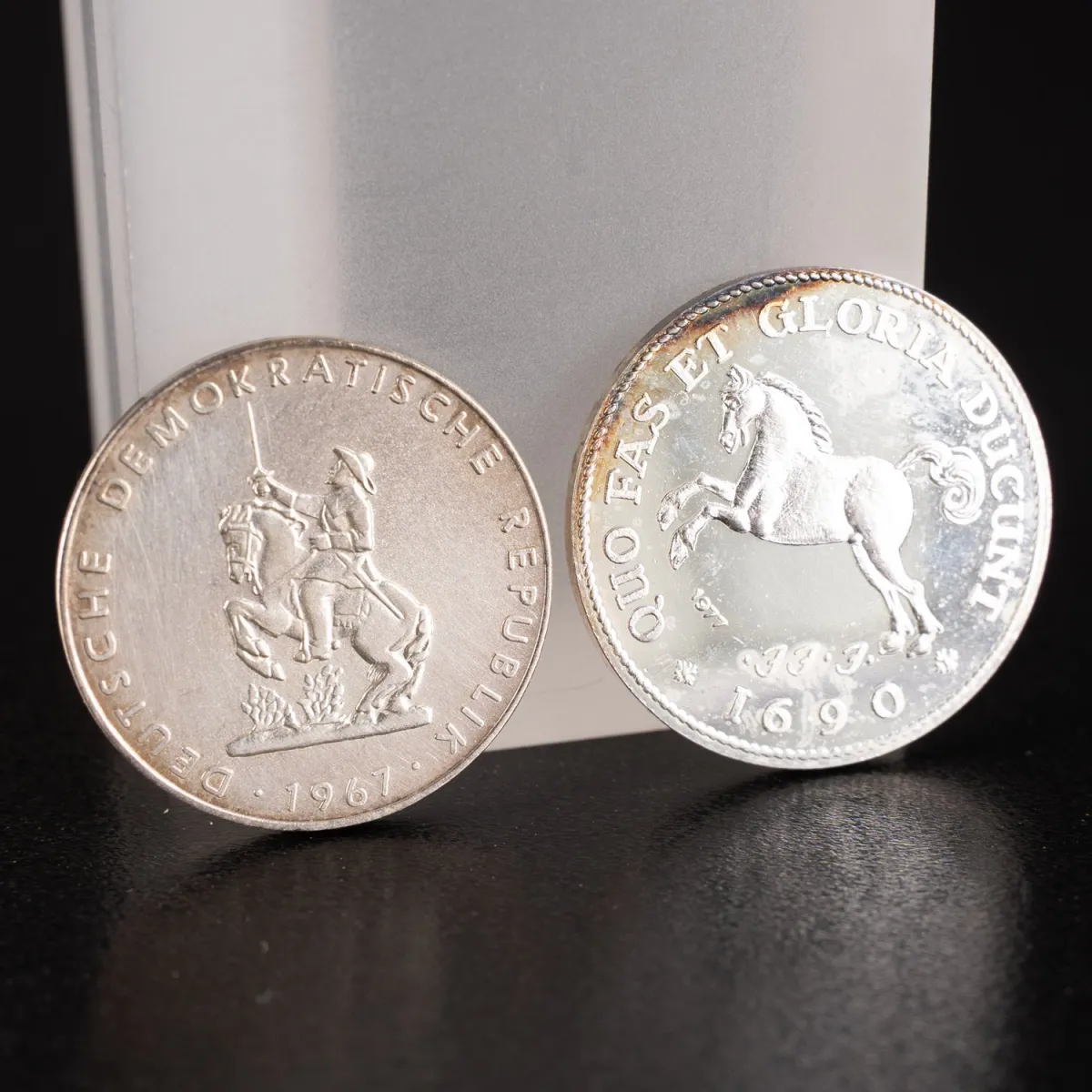 Medal NRD 1967: kaplica Gustawa Adolfa i medal / replika w srebrze próby 1000: 2/3 Talara, Braunschweig - Lüneb...