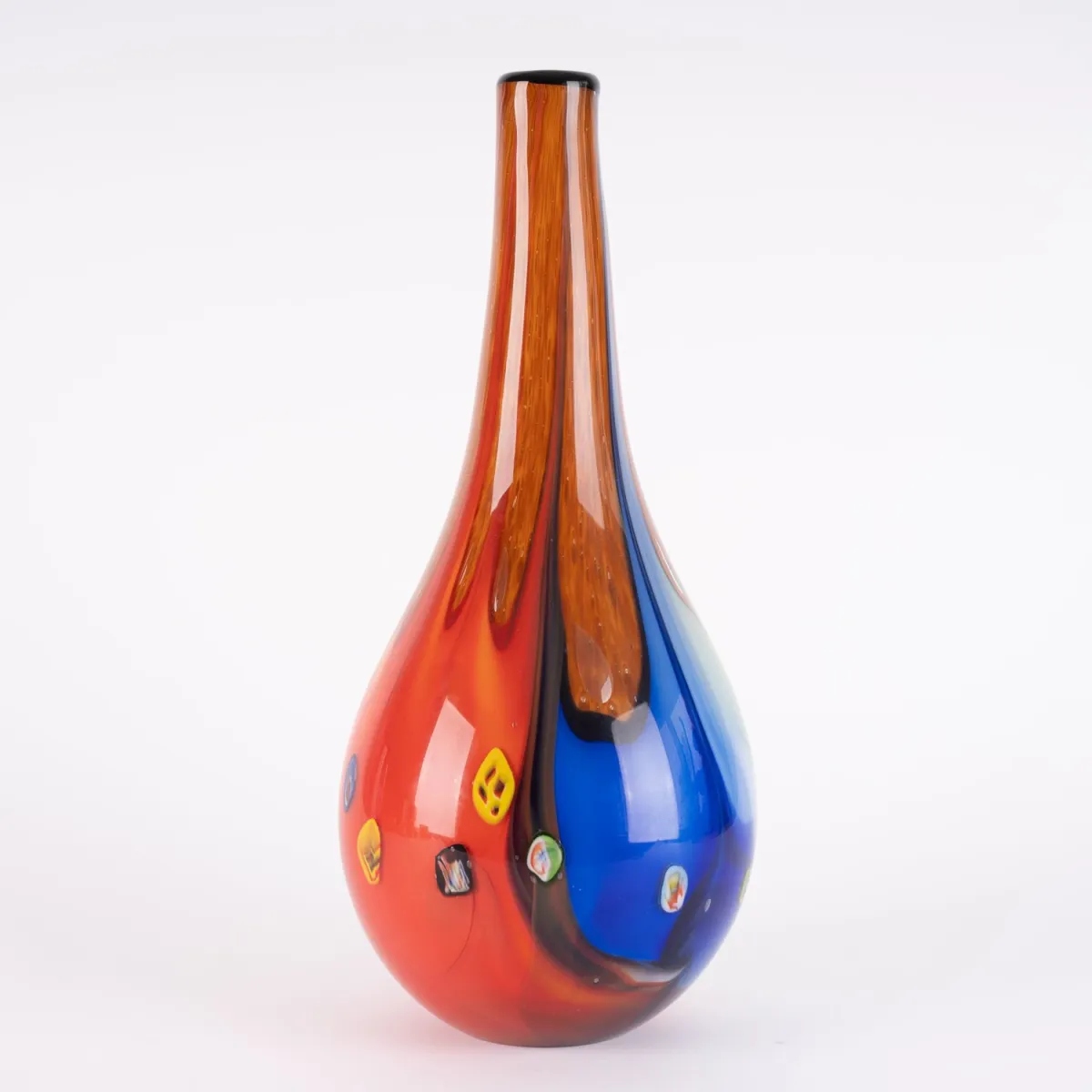 Grand vase en verre Murrine lourd, verre à paroi épaisse, 20e/21e siècle, base avec éclat insignifiant - sinon très bel état
