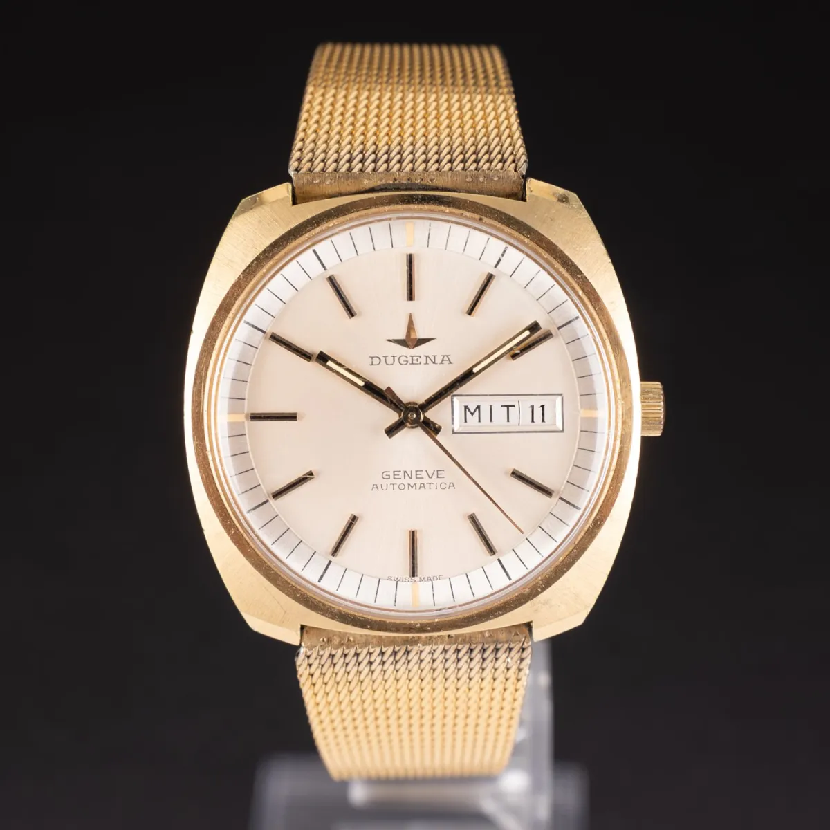Dugena men's wristwatch likely 1960s/70s, automatic, day and date display. Central seconds, movement r…