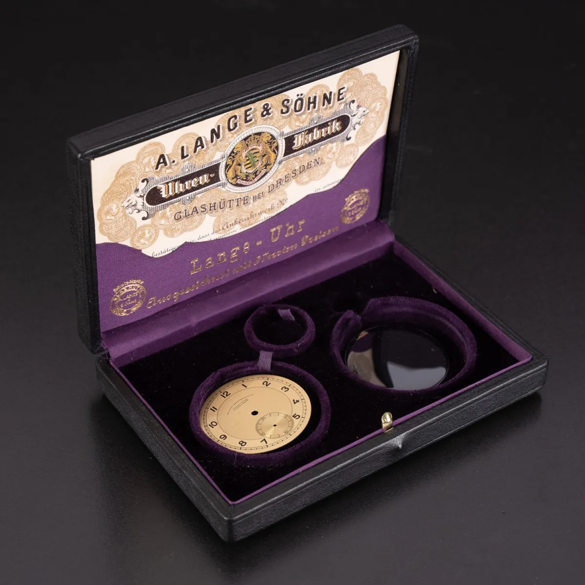 Lange und Söhne - watch box with Glashütte dial and original watch glass.