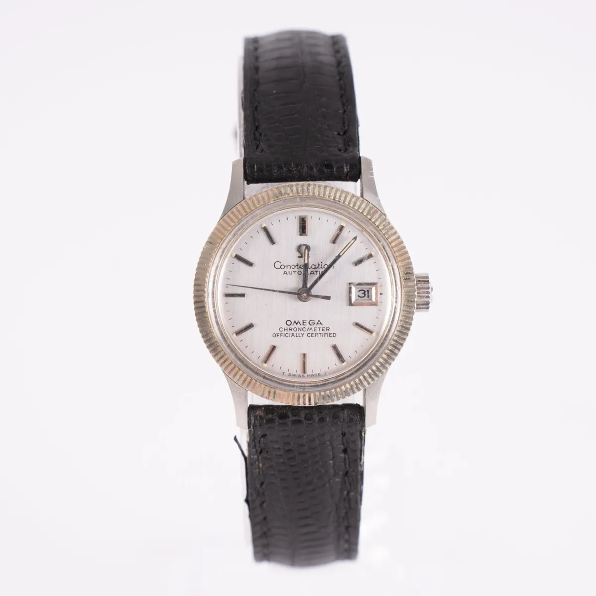OMEGA CONSTELLATION Chronometer, Automatic. Ladies' wristwatch likely 1970s/80s. Stainless steel case, bezel with …