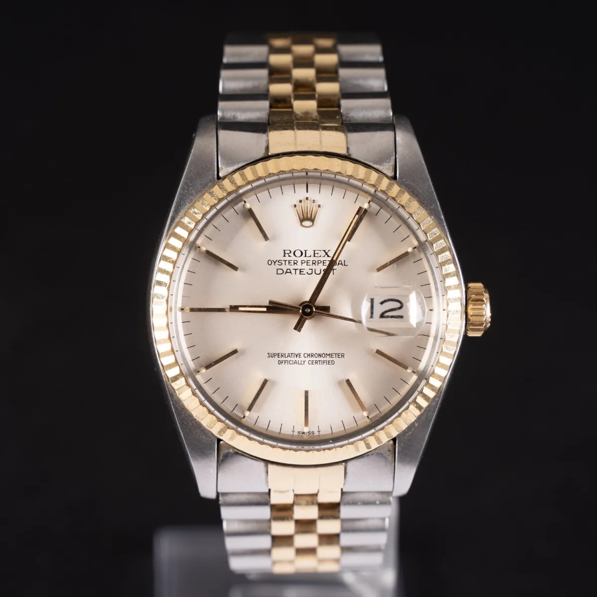ROLEX OYSTER PERPETUAL DATE JUST, Superlative Chronometer officially certified , Herren-Armbanduhr, Stahl-Gold, original…