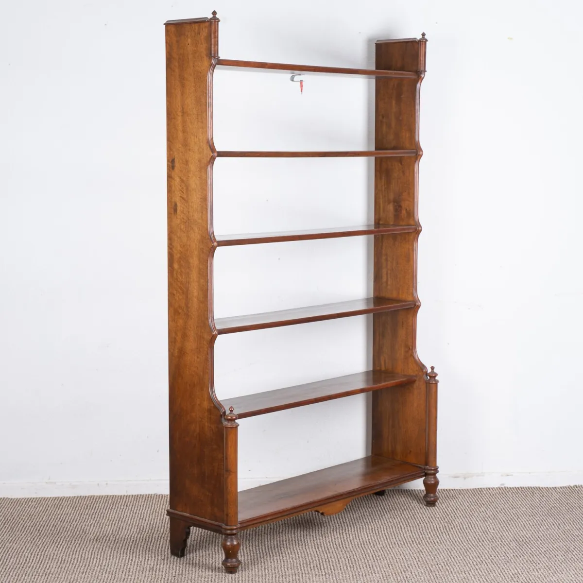 Antique bookshelf, walnut / historicism, 2nd half 19th c., good unrestored found condition, 6 shelves in total…