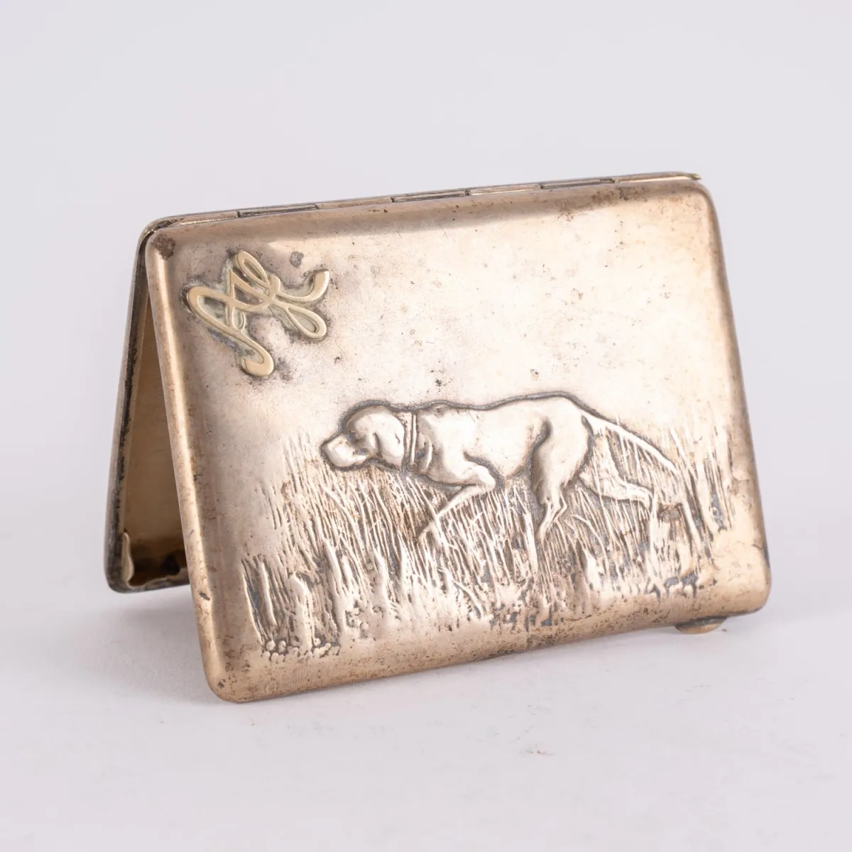 Antikes Zigarettenetui, Moskau 1908 - 1926, 84 Zolotnik = 875er Silber, Kokoshnik - Marke, ca. 169g brutto, schön erhalt…