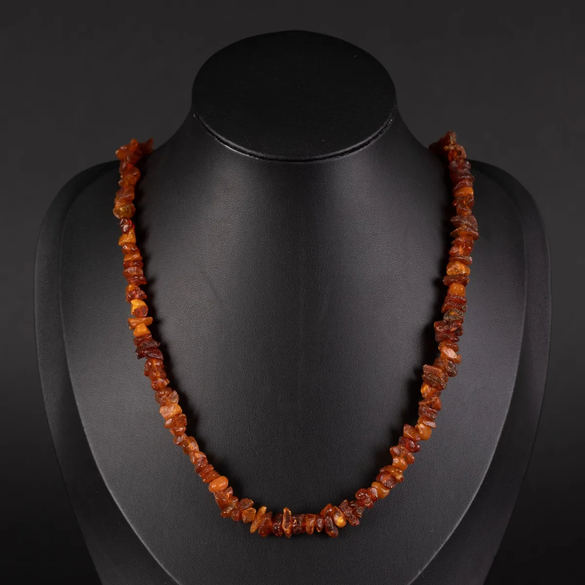 Lange barnsteenketting met bol magnetische sluiting (925 zilver verguld)