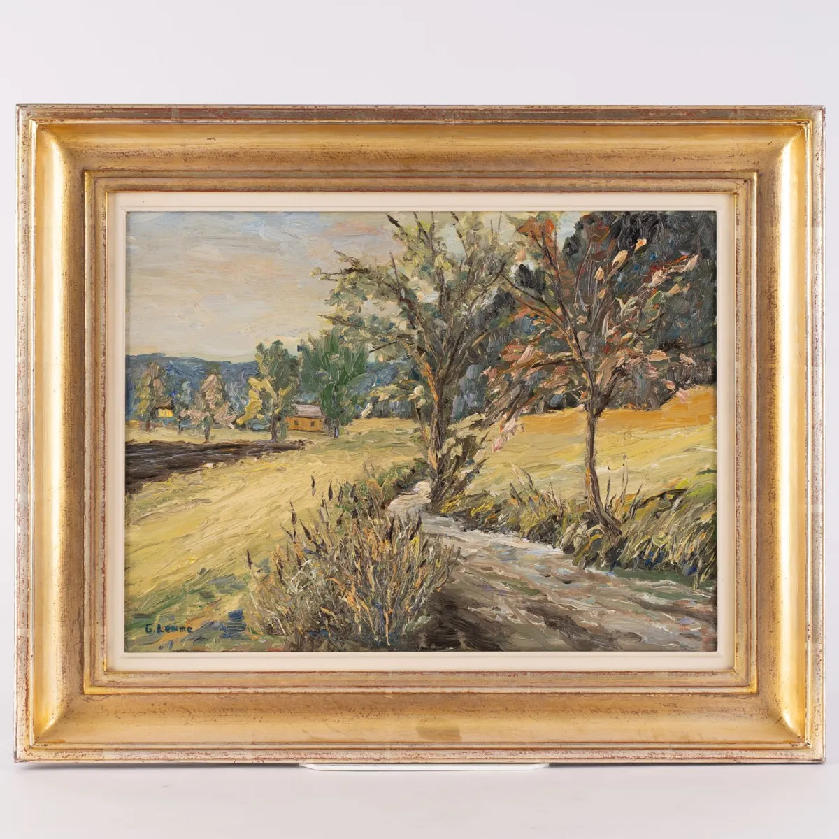 Zomers landschap - schilderij, olieverf op doek, ca. 30 x 40 cm, linksonder gesigneerd G. Lemme = Günther Lemme (Salzwe…
