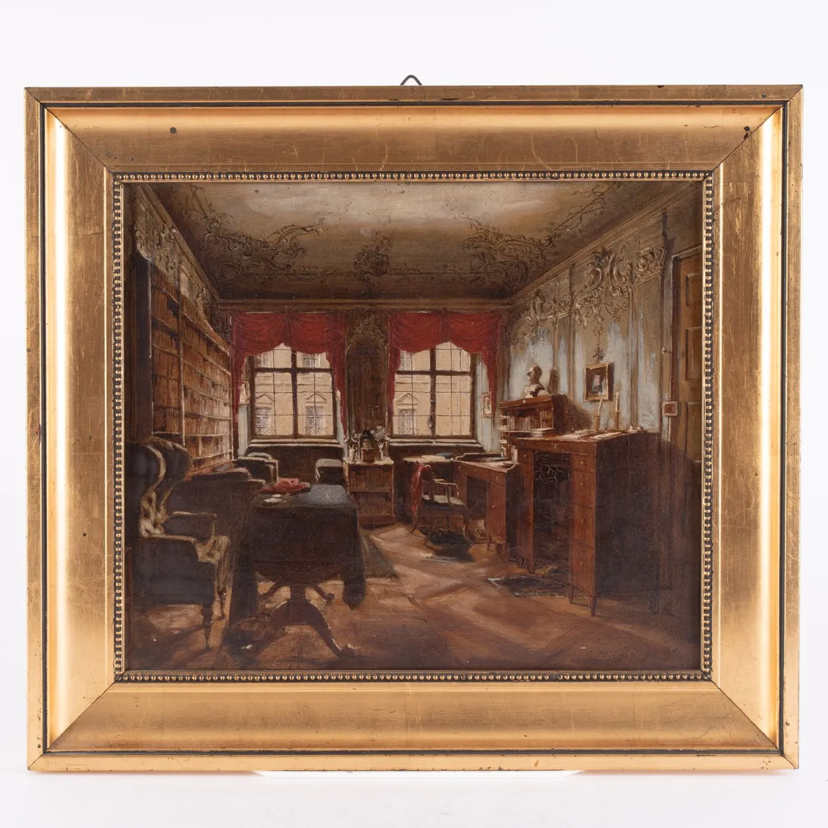 Kleinformatige Interieur-Szene: Wohn- und Sterbezimmer des Oberkonsistorialrath Middeldorpf, Junkernstrasse 4, 1te Etage…