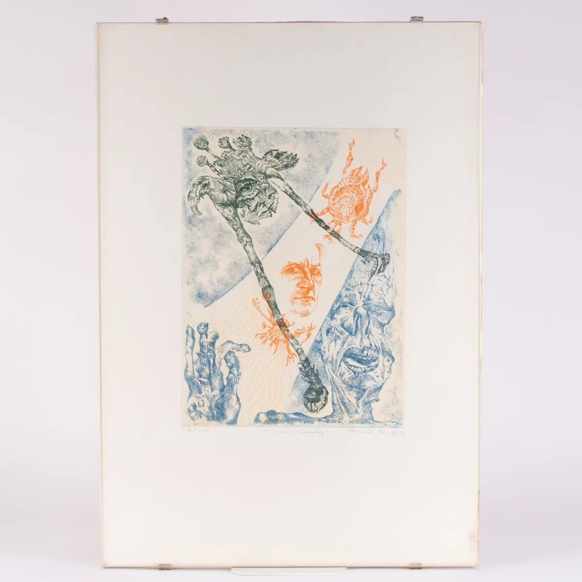 Innerer Monolog - color etching by Bernard Schultze (1915 - 2005) from 1973, plate approx. 41.5 x 31 c…
