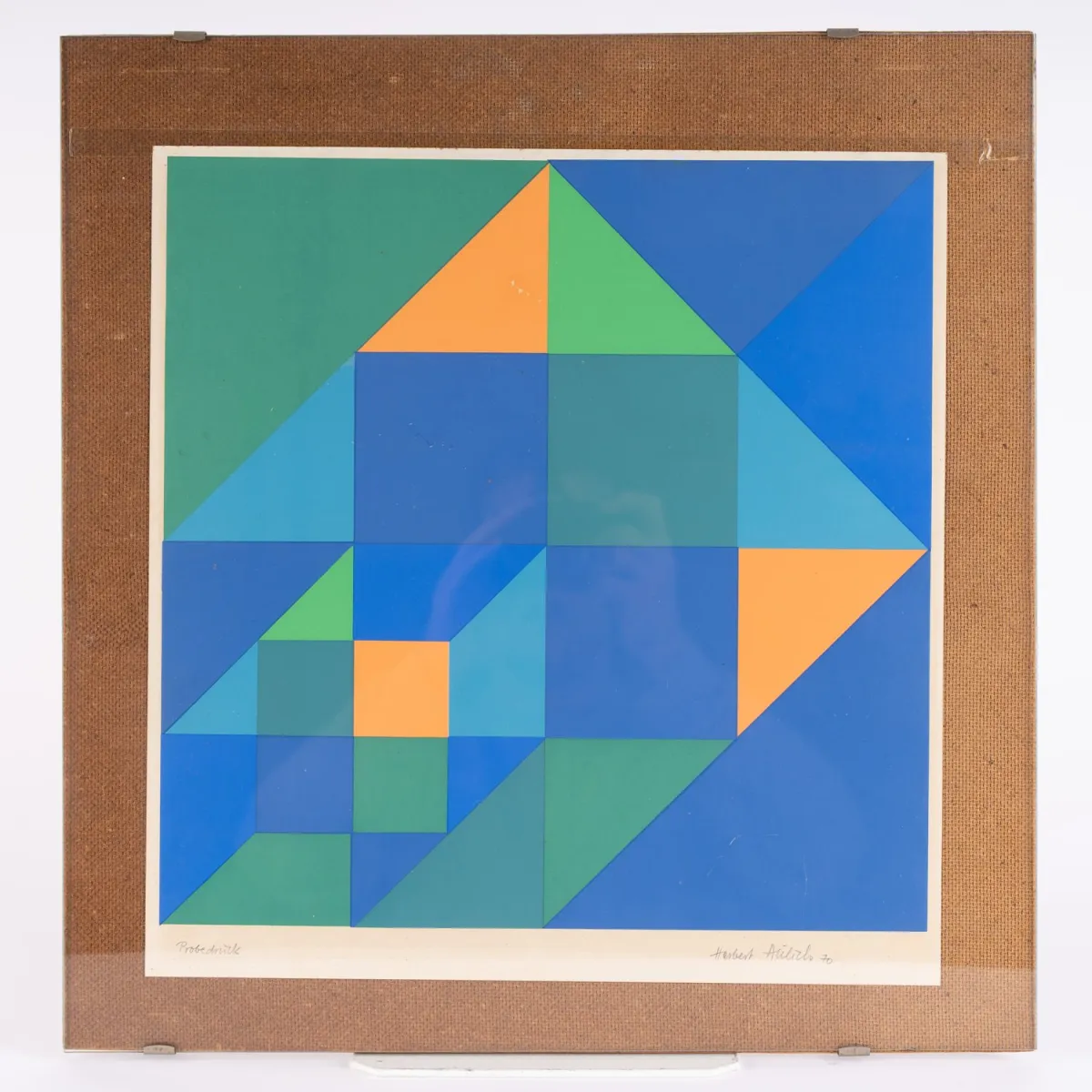 Composition colorée géométrique constructive du peintre et graphiste Herbert Aulich (Wüstendorf près de Breslau 1927 - 2020 Offenbach a.M.)