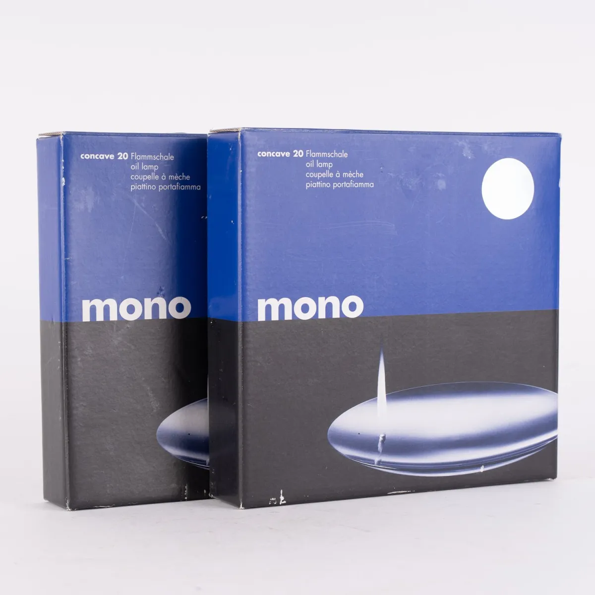 2x mono - Concave 20 Flammschale, conçu par Franz Maurer, utilisé, non testé.