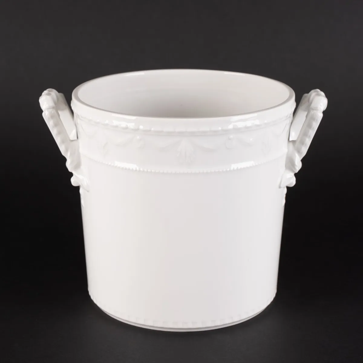 Chladič na šampaňské se 2 uchy, výška cca 18,5 cm, průměr cca 24 cm (včetně uch), KPM Kurland, klasická elegance …