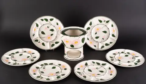 7-delige fondue-set, Villeroy und Bach Wildblume, mooie, weinig gebruikte staat, pan met originele inzet
