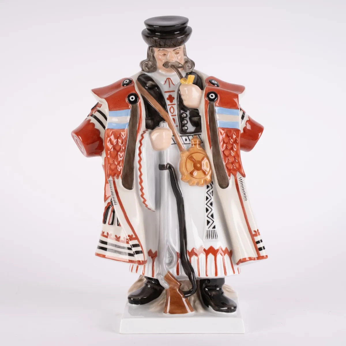 Standing shepherd - Herend, polychrome painted Hungarian white porcelain. Very nice condition, display piece. Height approx…
