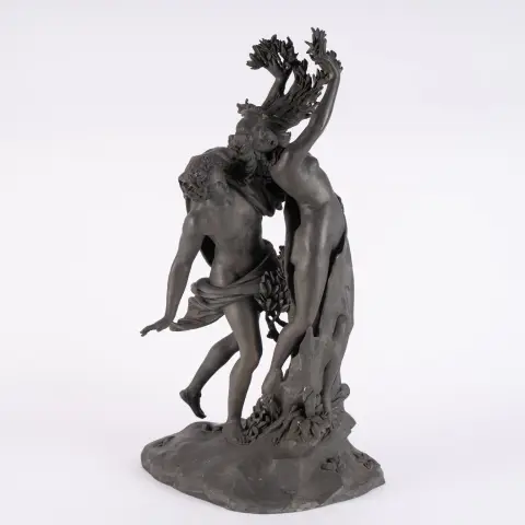 Apollon et Daphné, bronze à patine foncée - réplique du 19e siècle, au dos marque de fonderie : Morelli Rinaldi…